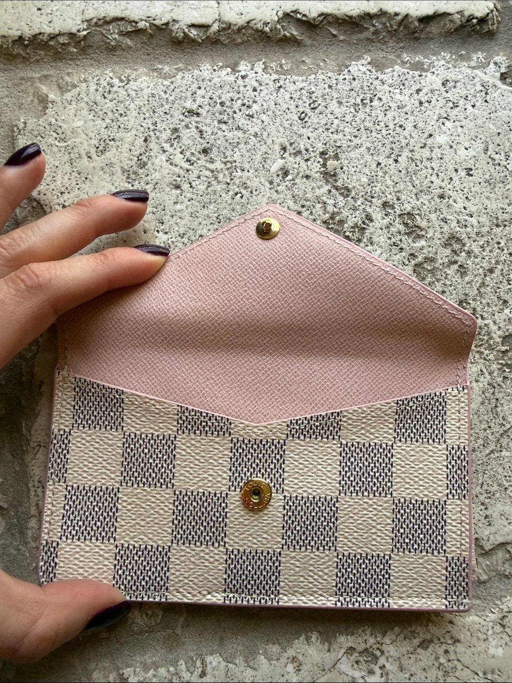 RARE Louis Vuitton Damier Azur Card Holder Recto Verso Rose Ballerine - Picture 10 of 11
